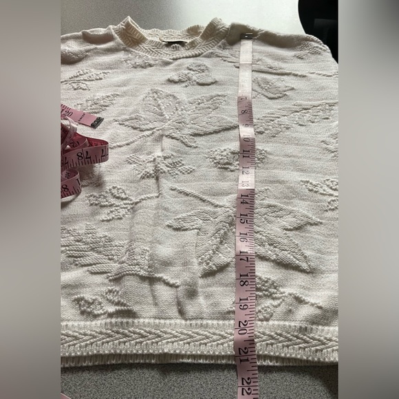 Vintage Yarnworks Cream Maple Leaf Sweater Size Large - Picture 9 of 11